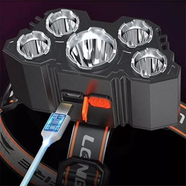 150W 5 LED Ultra Güçlü Kafa Lambası  - 2